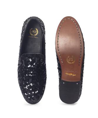 Black glamorous sequin slipons 3