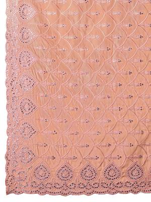 Orange art Silk Thread Embroidery Work Saree for Women 7