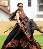 Multicolored Color Pure Cotton Printed Navratri Semi -Stitched Chaniya Choli 