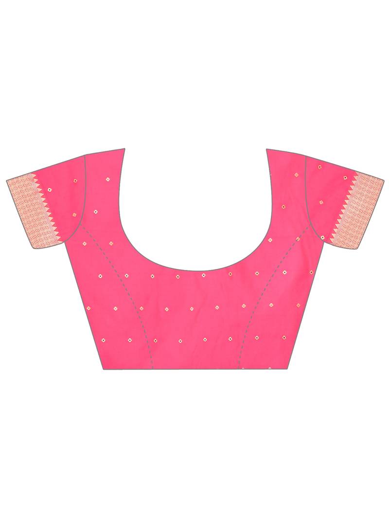 Elora pure linen silk ikat butti zari weaving saree (dusty pink)