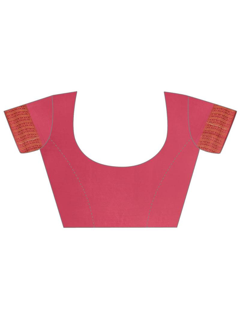 Elora pure cotton silk banarasi weaving saree (pink)