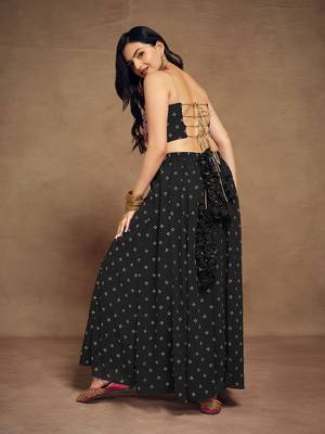 Black embroidered georgette co-ord set 4