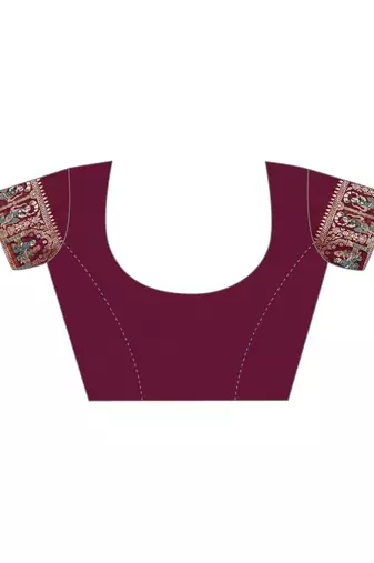 Elora pure soft silk baluchari weaving saree (plum)