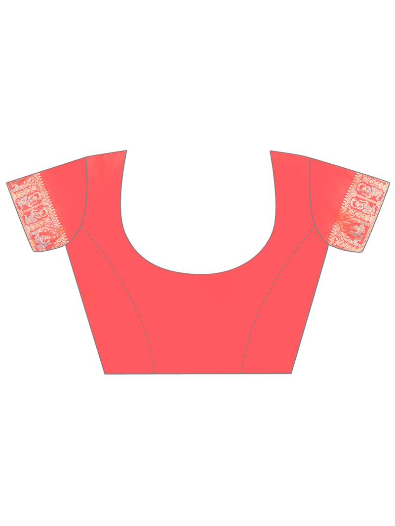 Elora pure soft silk baluchari weaving saree (pink)