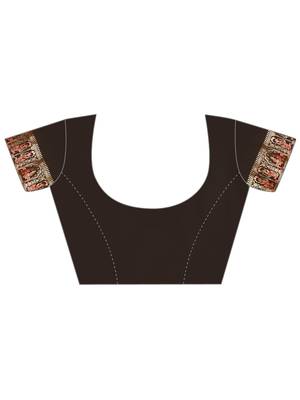 Elora pure soft silk baluchari weaving saree (black) 7