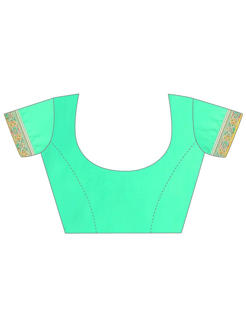 Elora pure soft silk banarasi plain weaving saree (light green)