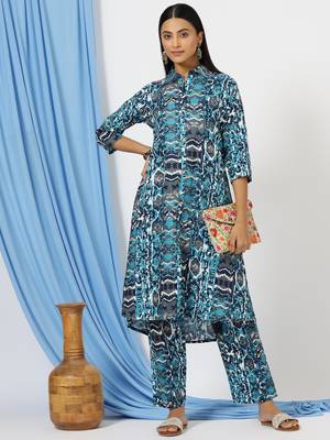 Anushil stylish co-ord set for women - solid shirt style kurti with pants, 2peice kurta with trouser casual wear 1