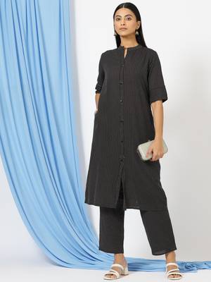 Anushil stylish printed co-ord set for women - shirt style kurti with pants, 2peice kurta with trouser casual wear 1