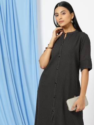 Anushil stylish printed co-ord set for women - shirt style kurti with pants, 2peice kurta with trouser casual wear 3