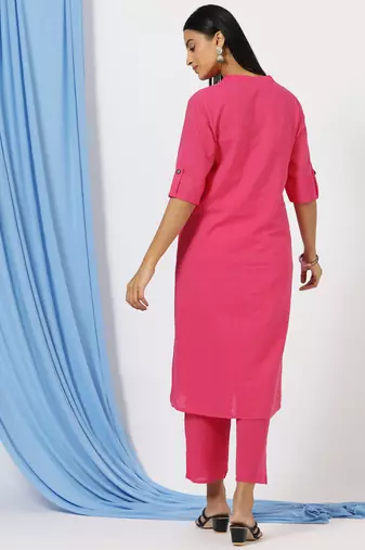Anushil stylish printed co-ord set for women - shirt style kurti with pants, 2peice kurta with trouser casual wear