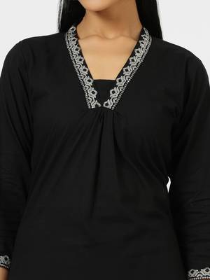 Anushil stylish katha cotton co-ord set for women - shirt style kurti with pants, 2peice kurta with trouser casual wear 2
