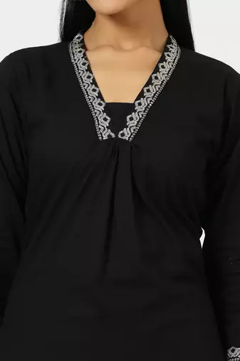 Anushil stylish katha cotton co-ord set for women - shirt style kurti with pants, 2peice kurta with trouser casual wear