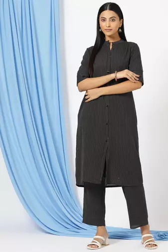 Anushil stylish printed co-ord set for women - shirt style kurti with pants, 2peice kurta with trouser casual wear
