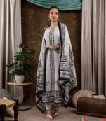  white cotton kurta dupatta pant set