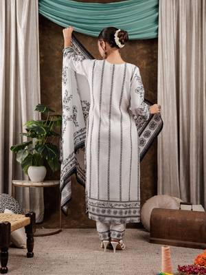  white cotton kurta dupatta pant set 3