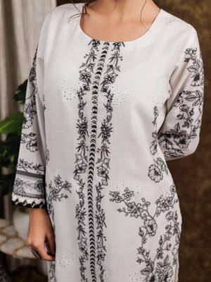  white cotton kurta dupatta pant set 4