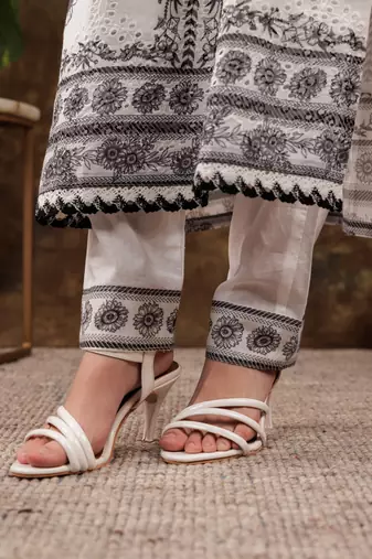  white cotton kurta dupatta pant set