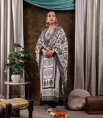  pure muslin silk white kurta dupatta set