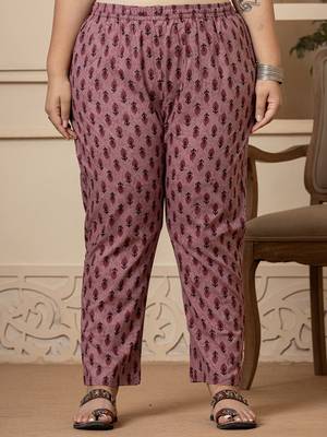  cotton purple kantha work plus size kurta dupatta pant set 5