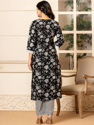  black embroidered kurta dupatta set 3