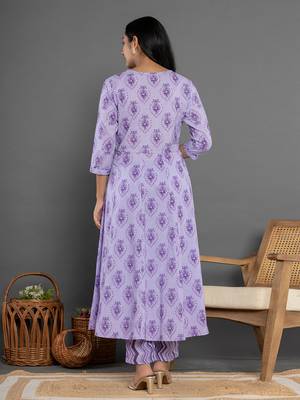  purple cotton ethnic motifs kurta duppta set 3