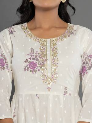 purple gota patti cotton anarkali kurta dupatta pant set 4