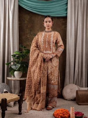  mustard cotton kurta dupatta set with lace detailing 1