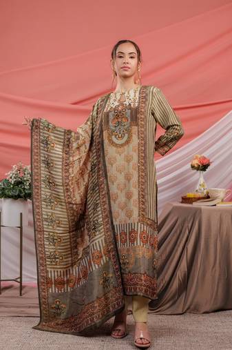 green pure shimmer tissue with pure viscose trouser shimmer dupatta set