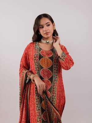  red pure shimmer tissue with pure viscose trouser and shimmer dupatta 4
