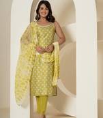  green silk kurta dupatta pant set