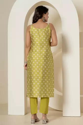  green silk kurta dupatta pant set