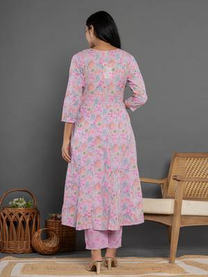  cotton lavender kurta dupatta pant set 3