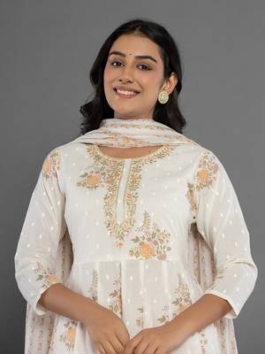 mustard gota patti cotton anarkali kurta dupatta pant set 5