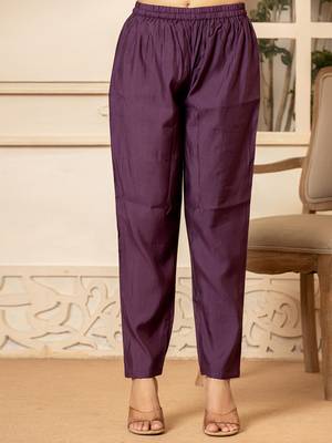 Yufta purple embroidered a-line kurta dupatta pant set 5