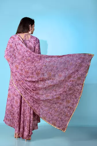 floral printed georgette anarkali kurta