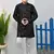 Boys rayon mirror work chikankari embroidered kurta pyjama set - black