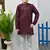 Boys rayon mirror work chikankari embroidered kurta pyjama set - wine