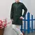 Boys rayon mirror work chikankari embroidered kurta pyjama set - dark green
