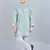 Boys rayon digital hd print sequined kurta pajama set - turquoise