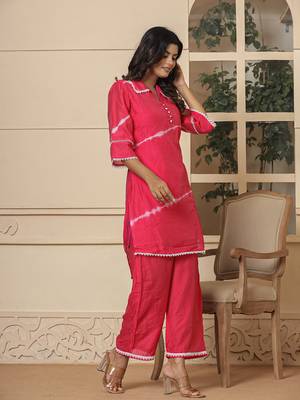  pink chanderi silk tie dye co-ord set 2