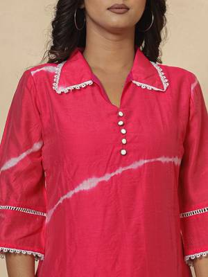  pink chanderi silk tie dye co-ord set 4