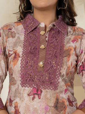  purple cotton schiffli co-ord set with lace detailing 4