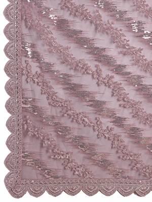  Net Sequin Embroidery Zarkan Work Saree With Unstitch Blouse Piece 8