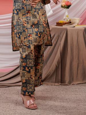  cotton green digital printed workwear co-ord set 5