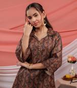  cotton black digital printed workwear co-ord set