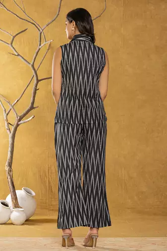  cotton black ikat co-ord set
