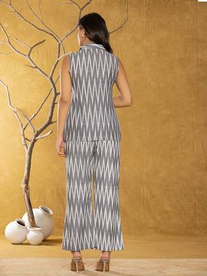  cotton grey ikat co-ord set 3