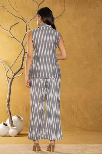  cotton grey ikat co-ord set