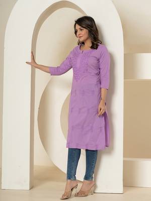  lavender chikankari straight kurta 2