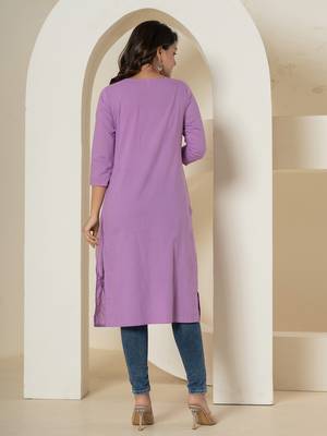  lavender chikankari straight kurta 3